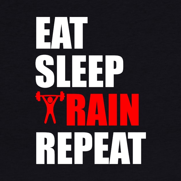 eat sleep train repeat by Typography Dose